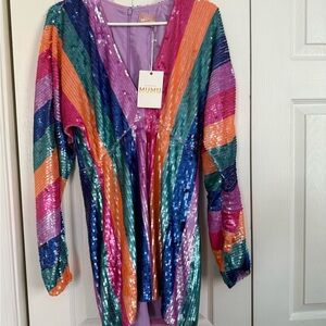 NWT Show Me Your Mumu Multicolor Kidman Mini Sequin Dress